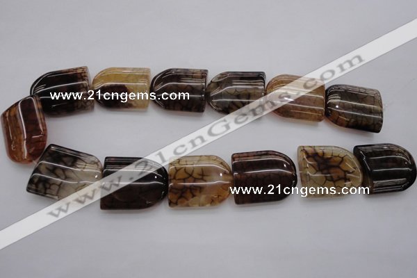 CAG4092 15.5 inches 25*30mm peltate dragon veins agate beads