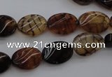 CAG4104 15.5 inches 10*14mm twisted oval dragon veins agate beads