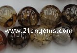 CAG4115 15.5 inches 16mm round dragon veins agate beads