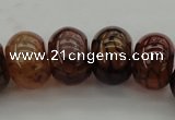 CAG4120 15.5 inches 12*16mm rondelle dragon veins agate beads