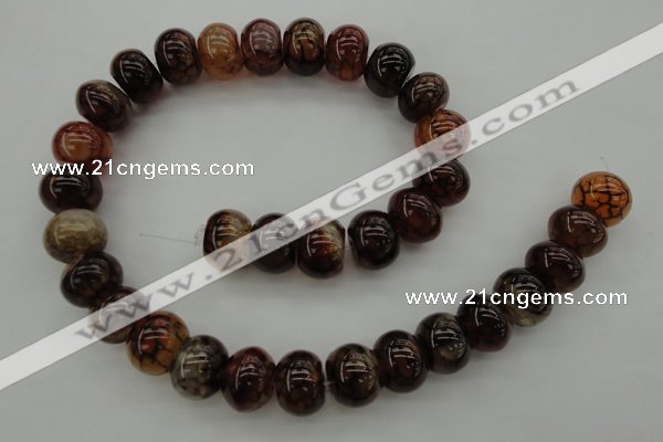 CAG4120 15.5 inches 12*16mm rondelle dragon veins agate beads