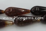 CAG4122 15.5 inches 12*30mm teardrop dragon veins agate beads