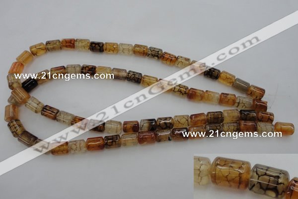 CAG4132 15.5 inches 8*11mm tube dragon veins agate beads