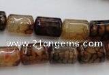 CAG4133 15.5 inches 10*14mm tube dragon veins agate beads