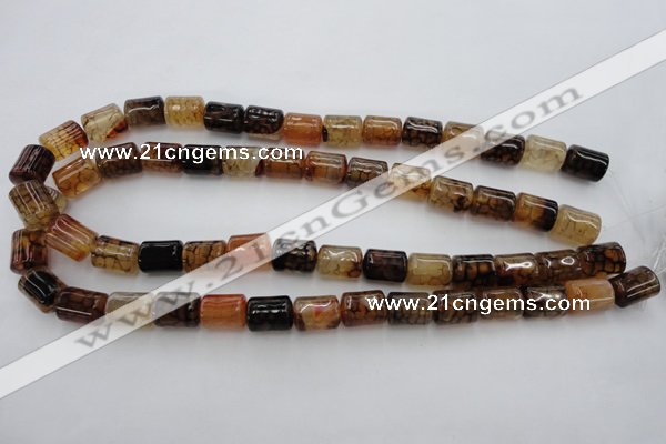 CAG4133 15.5 inches 10*14mm tube dragon veins agate beads