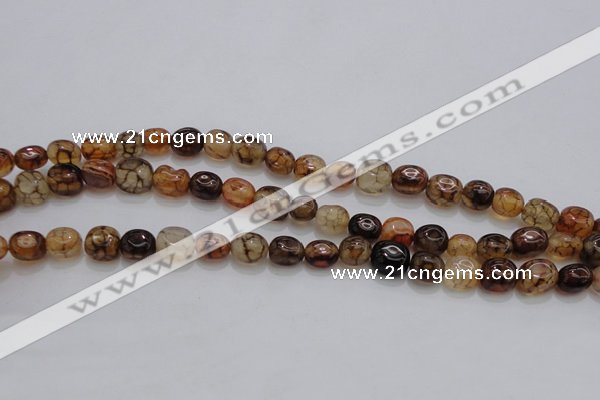 CAG4139 15.5 inches 6*8mm nuggets dragon veins agate beads