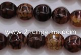 CAG4144 15.5 inches 14*14mm pumpkin dragon veins agate beads