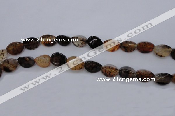 CAG4158 15.5 inches 10*14mm trihedron dragon veins agate beads