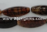 CAG4160 15.5 inches 12*30mm trihedron dragon veins agate beads