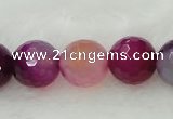 CAG419 15.5 inches 16mm faceted round agate beads Wholesale