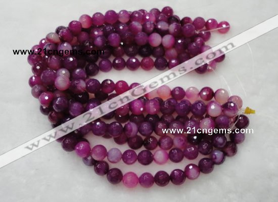 CAG419 15.5 inches 16mm faceted round agate beads Wholesale