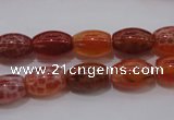 CAG4190 15.5 inches 8*12mm rice natural fire agate beads