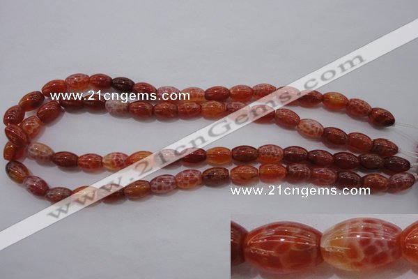 CAG4190 15.5 inches 8*12mm rice natural fire agate beads