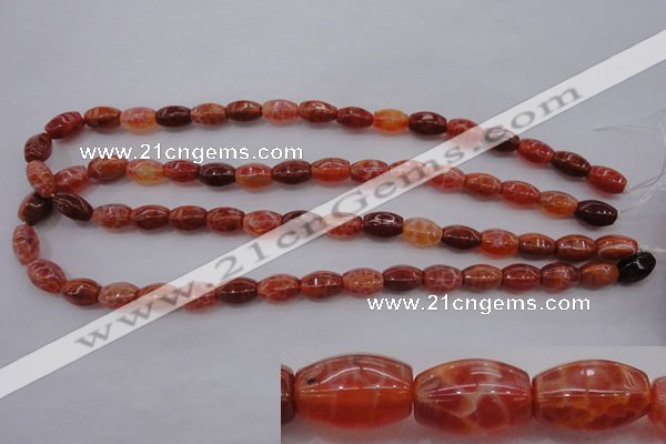 CAG4192 15.5 inches 7*12mm hexahedron natural fire agate beads