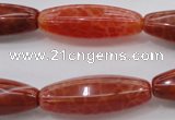 CAG4193 15.5 inches 10*30mm hexahedron natural fire agate beads