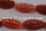 CAG4200 15.5 inches 8*16mm twisted trihedron natural fire agate beads