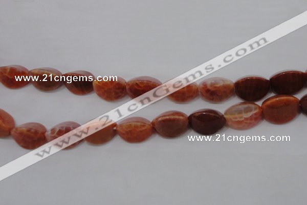 CAG4204 15.5 inches 10*14mm trihedron natural fire agate beads