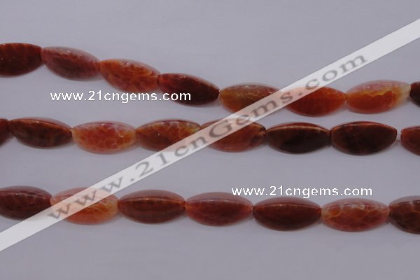 CAG4205 15.5 inches 10*20mm trihedron natural fire agate beads