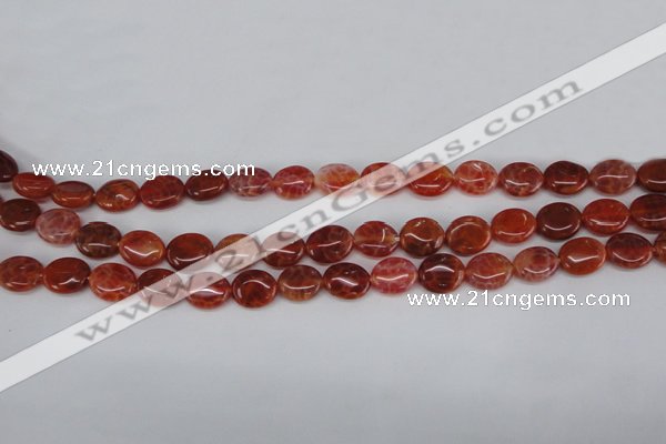 CAG4210 15.5 inches 8*10mm oval natural fire agate beads