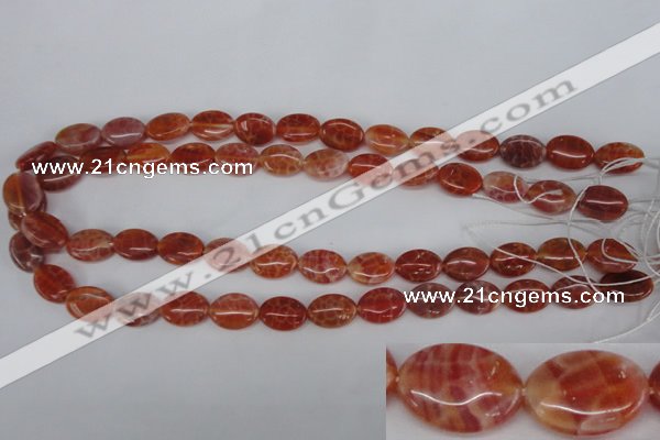 CAG4212 15.5 inches 10*14mm oval natural fire agate beads