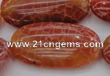 CAG4220 15.5 inches 25*50mm oval natural fire agate beads