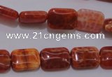 CAG4224 15.5 inches 10*14mm rectangle natural fire agate beads