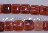 CAG4227 15.5 inches 10*10mm square natural fire agate beads