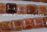 CAG4228 15.5 inches 12*12mm square natural fire agate beads