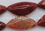 CAG4236 15.5 inches 18*39mm triangle natural fire agate beads