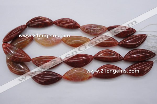 CAG4236 15.5 inches 18*39mm triangle natural fire agate beads