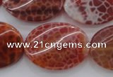 CAG4240 15.5 inches 22*30mm twisted oval natural fire agate beads