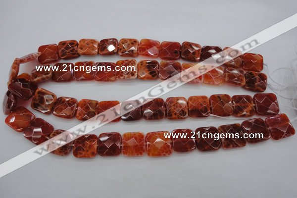 CAG4252 15.5 inches 16*16mm faceted square natural fire agate beads