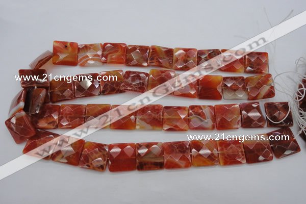 CAG4253 15.5 inches 18*18mm faceted square natural fire agate beads