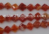 CAG4260 15.5 inches 6*6mm faceted diamond natural fire agate beads