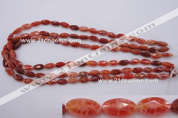 CAG4268 15.5 inches 6*12mm faceted marquise natural fire agate beads