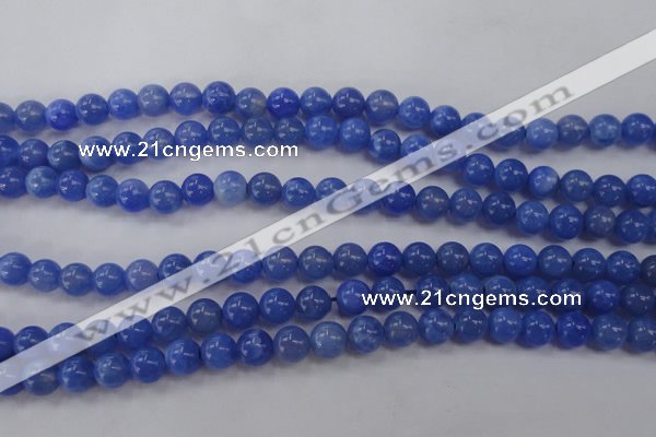 CAG4301 15.5 inches 6mm round dyed blue fire agate beads