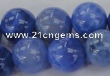 CAG4304 15.5 inches 12mm round dyed blue fire agate beads