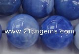 CAG4305 15.5 inches 14mm round dyed blue fire agate beads