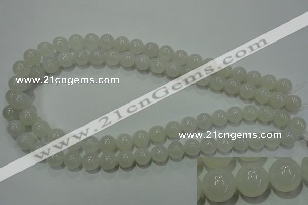 CAG4343 15.5 inches 10mm round white agate beads wholesale