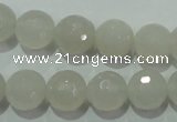 CAG4351 15.5 inches 10mm faceted round white agate beads wholesale