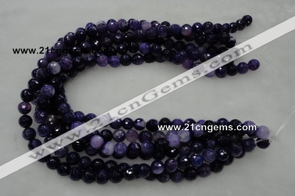 CAG436 15.5 inches 10mm faceted round dark purple agate beads