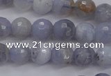 CAG4361 15.5 inches 6mm faceted round blue lace agate beads