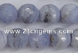 CAG4363 15.5 inches 10mm faceted round blue lace agate beads