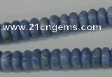 CAG4372 15.5 inches 5*10mm rondelle dyed blue lace agate beads