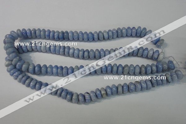 CAG4373 15.5 inches 6*12mm rondelle dyed blue lace agate beads