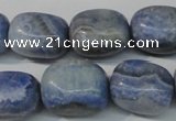 CAG4379 15.5 inches 15*20mm nuggets dyed blue lace agate beads