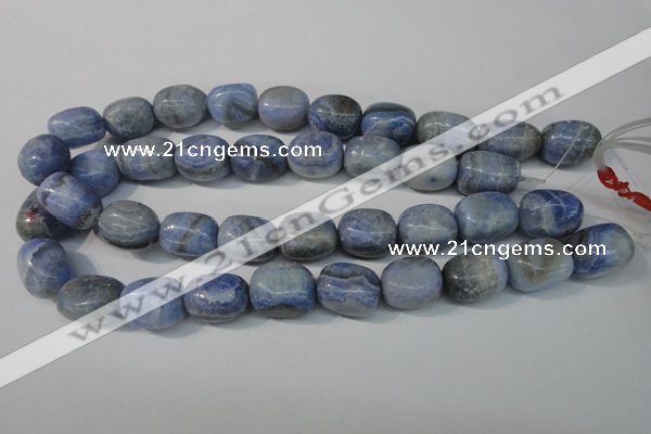 CAG4379 15.5 inches 15*20mm nuggets dyed blue lace agate beads