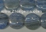 CAG4382 15.5 inches 20mm flat round dyed blue lace agate beads