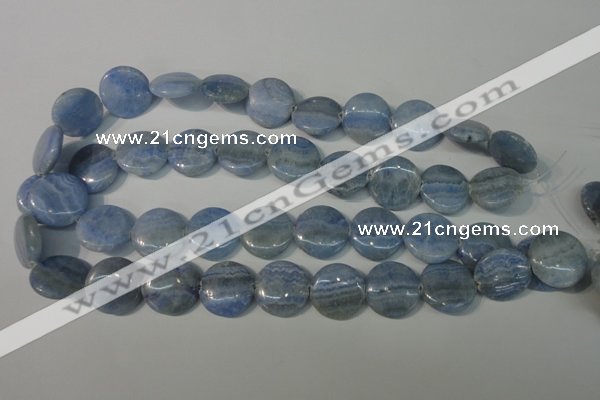 CAG4382 15.5 inches 20mm flat round dyed blue lace agate beads