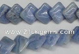 CAG4396 15.5 inches 12*12mm diamond dyed blue lace agate beads